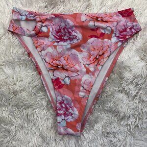 Pretty Little Thing Womens Bikini Bottom High Waist Floral Size 8